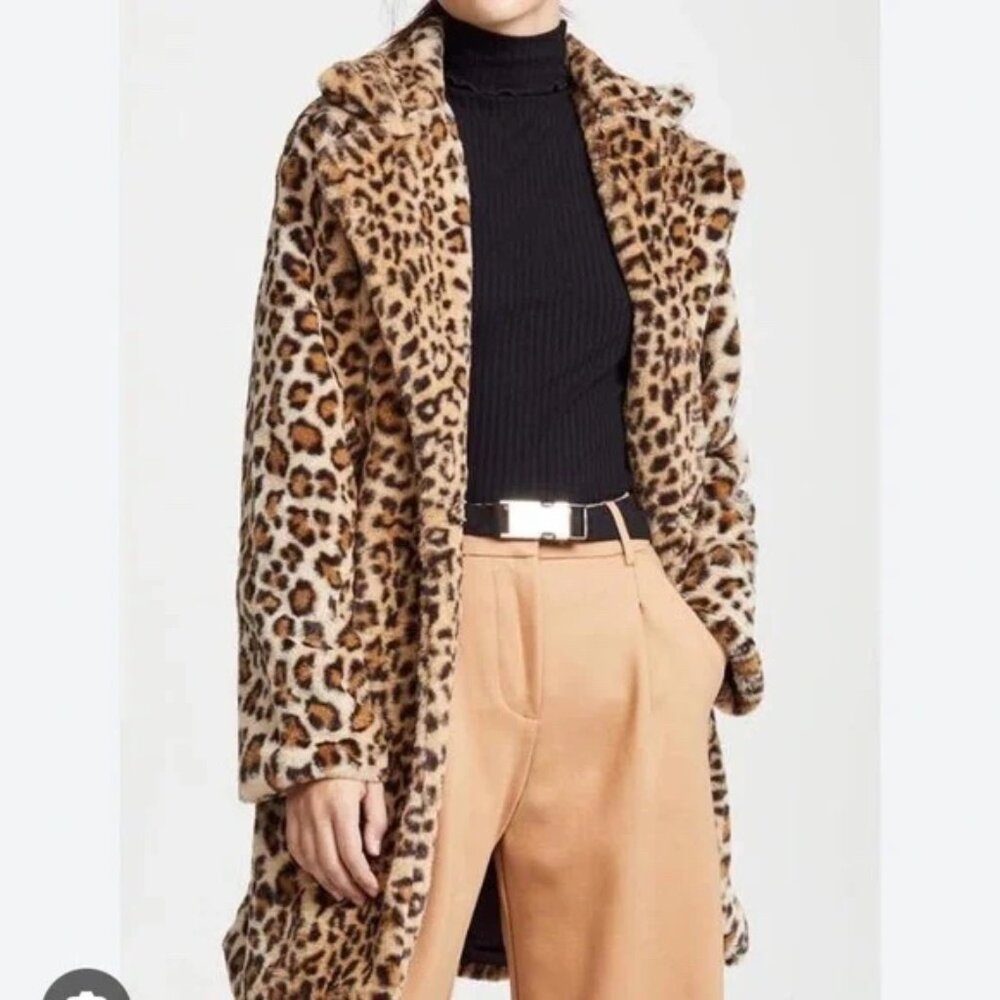 I AM GIA Stefani Leopard Print Faux Fur Coat